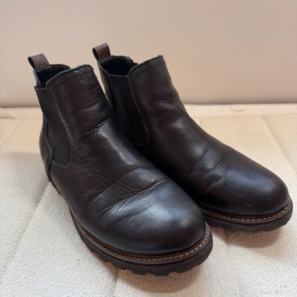 Remonte leather Chelsea boots with sheepskin lining black winter classic Size 7